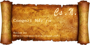 Csegezi Nóra névjegykártya